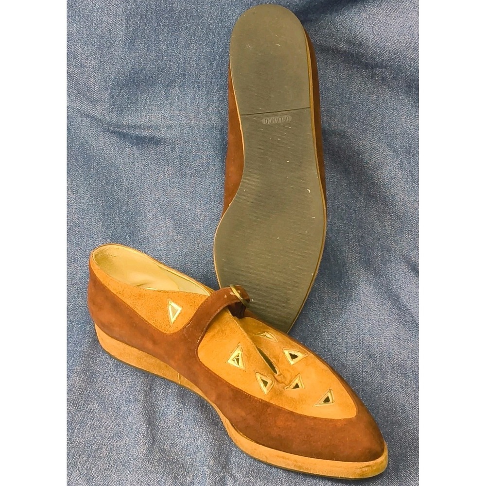 Vintage 70s/80s TOKIO Suede Cutout Pointed Flats - Made in Italy - Picture 9 of 9